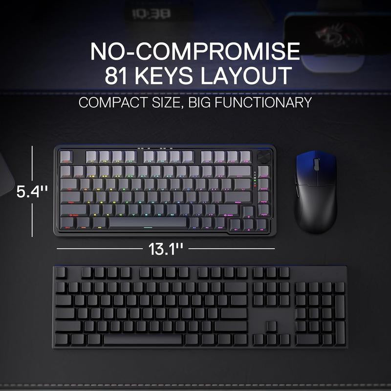 Redragon K673 GB Wireless RGB Gaming Keyboard - 75% Compact Mechanical with Hot-Swap, Dedicated Knob, and 5-Layer Noise Dampening