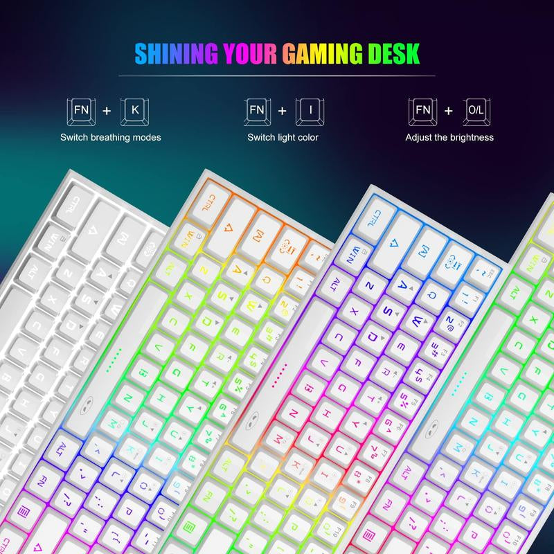 Magegee Mini 60% Gaming Keyboard, RGB Backlit 61 Key Ultra-Compact Keyboard, TS91 Ergonomic Waterproof Mechanical Feeling Office Computer Keyboard for PC, MAC, PS4, Xbox ONE Gamer