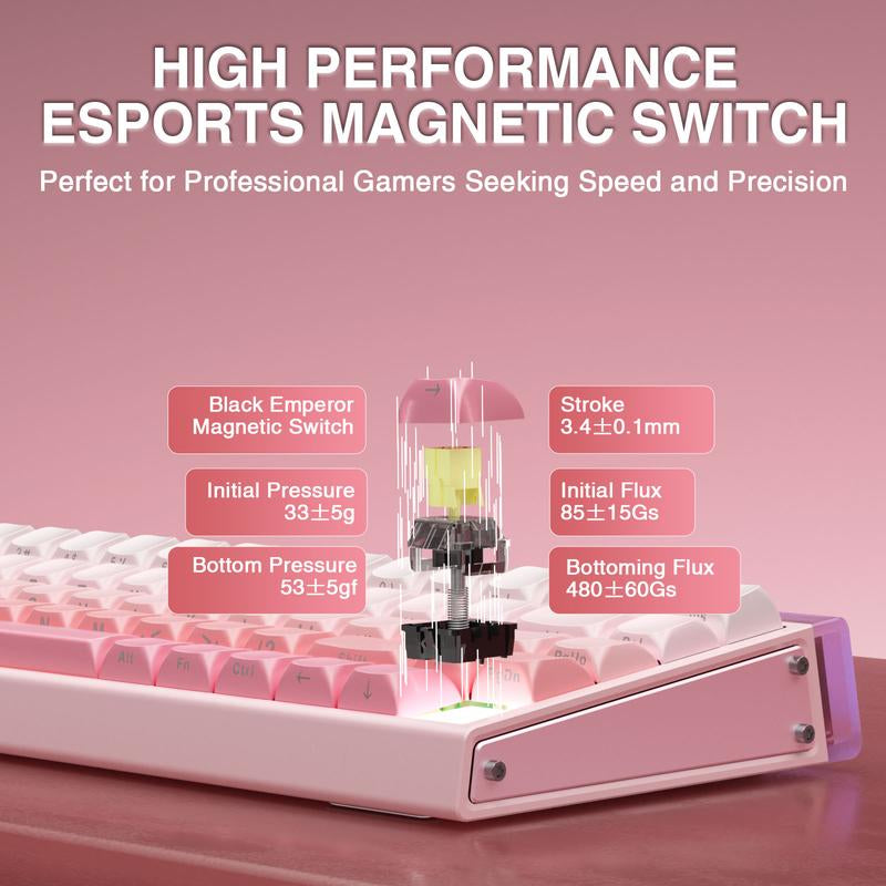 [New]Aula Hero 68 Wired Magnetic Switch Gaming Keyboard, 65% Layout,Rt 0.01, Extreme Response, RGB Backlit,Wired Connection, Web Driver, 8K Returns,E-Sport Gaming Accessories PC Accessories Tiktokshopfalldealsforyou