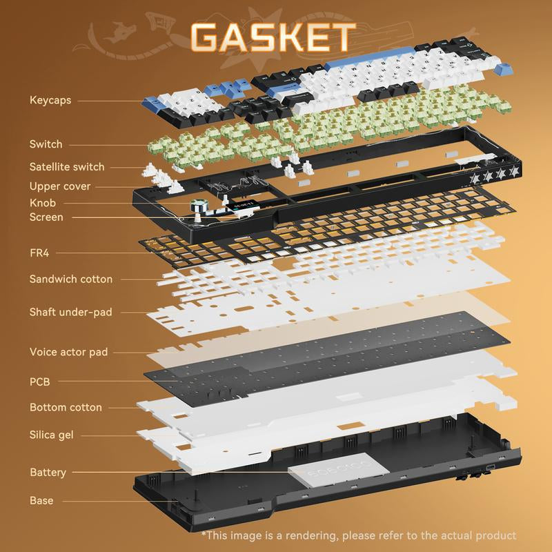 [Black Friday] AJAZZ AK35I V4 Full-Size Wireless Mechanical Gaming Keyboard with Rotary Knob and Smart Screen Numeric Keypad. Ideal for Esports and Office Use. Customizable Keyboard. Creamy Keyboard.