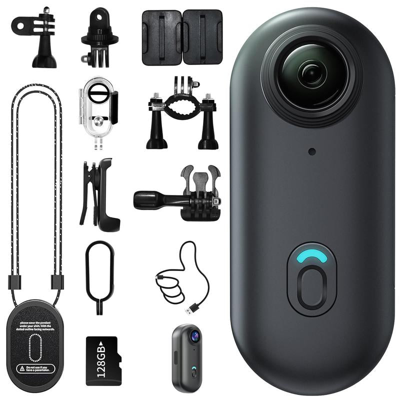 Mini Action Camera, Wearable Recording Camera, 64GB Memory Card Included, 1080P Full HD Video Quality, Waterproof Design, Perfect for Sports & Daily Use