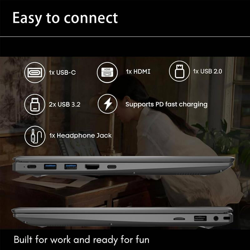 Sleek 15.6" Business Laptop - AMD 3020E, 8GB RAM, 256GB SSD, Fingerprint Recognition & Backlit Keyboard