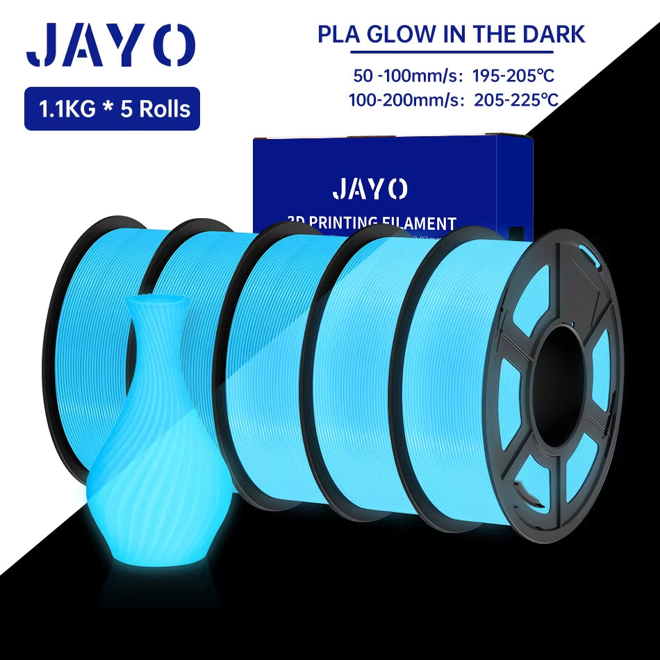 PLA /PETG Filament 1.75Mm 5 Rolls Golw in the Dark PLA 3D Filament for FDM 3D Printer Neatly Wound PETG 3D Printer Material