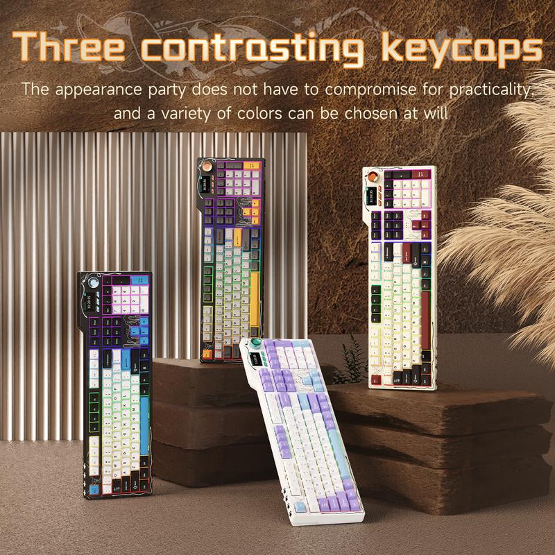 [Black Friday] AJAZZ AK35I V4 Full-Size Wireless Mechanical Gaming Keyboard with Rotary Knob and Smart Screen Numeric Keypad. Ideal for Esports and Office Use. Customizable Keyboard. Creamy Keyboard.