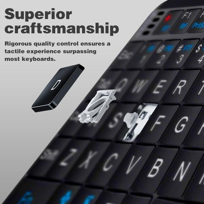 Universal Mini Wireless Keyboard with Touchpad - Rechargeable, Backlit, Ergonomic Design, Multi-Device Compatible, Perfect for Gaming and Office Use