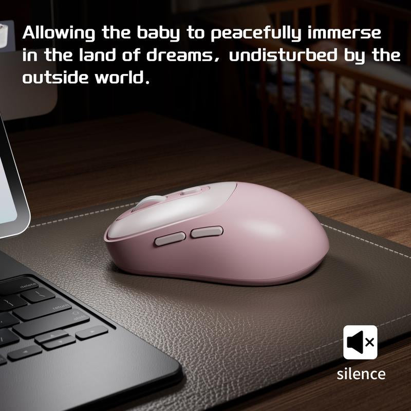 Magegee V100 Wireless Mouse, 2.4Ghz Connection, 3 Level Adjustable DPI, Ergonomic Design, AA Battery (Replaceable),Anti-Skid Rubber Scroll Wheel, Silent Click, Lightweight and Portable Wireless Mouse with 6 Buttons for Gaming/Office