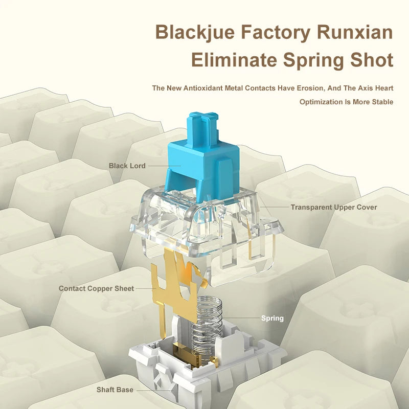 AK992 Wired Mechanical Keyboard 98-Key Full Layout Hot-Swap USB Gaming Keyboard Multimedia Key Knob for Desktop PC Laptop