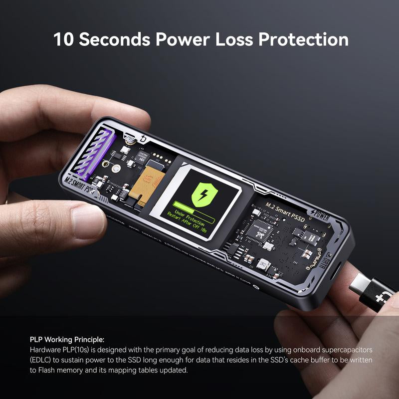 DOCKCASE Explorer Edition M.2 Nvme SSD Enclosure(Enclosure Only, SSD Not Included), USB C 3.2 Gen 2 (10 Gbps), Supports M-Key/B&M Key UASP, Fits Size 2230/2242/2260/2280 Ssds