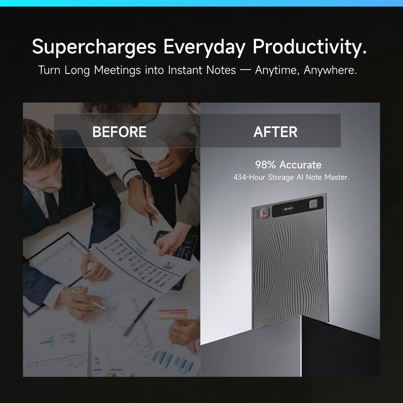 Mobvoi Ticnote Agentic AI Notetaker Translator Voice Recorder 64GB Memory Note Recorder 120+ Languages with Speaker ID Real-Time Transcription and Translation AI Podcast Deep Research Content Creation for Phone Call Lectures Meetings Interviews