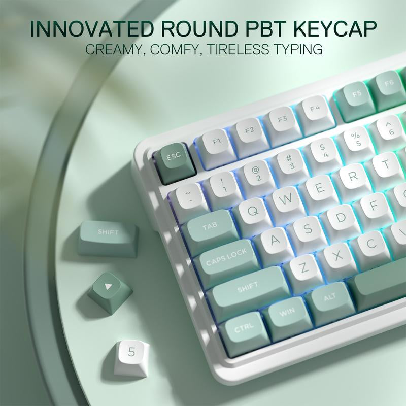 REDRAGON K719 Wireless Gasket Gaming Keyboard with Hype Screen, 95 Keys, 5-Layer Noise Dampening, Custom Linear Switch, Jade Cloud Color