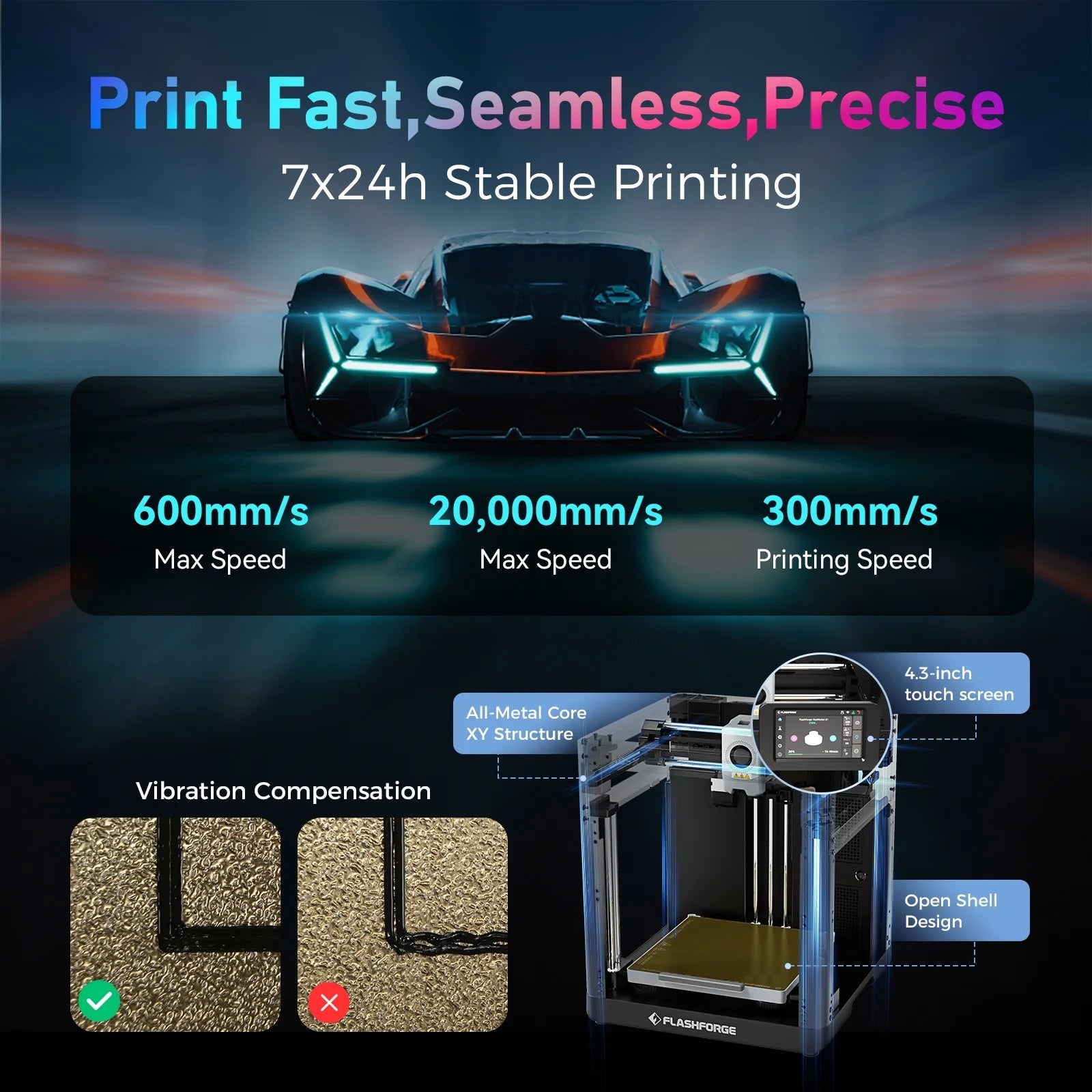 AD5X 3D Printer, Multi-Color Printer for Beginners Home DIY, 1Count, 8.7 X 8.7 X 8.7"