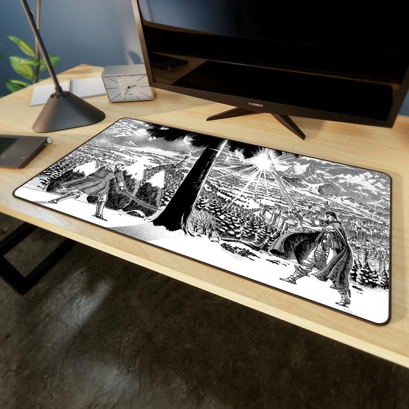 Swagmeister Extra Large Anime Line Art Mousepad - Anti-Slip Rubber Base & Retro Cool Design