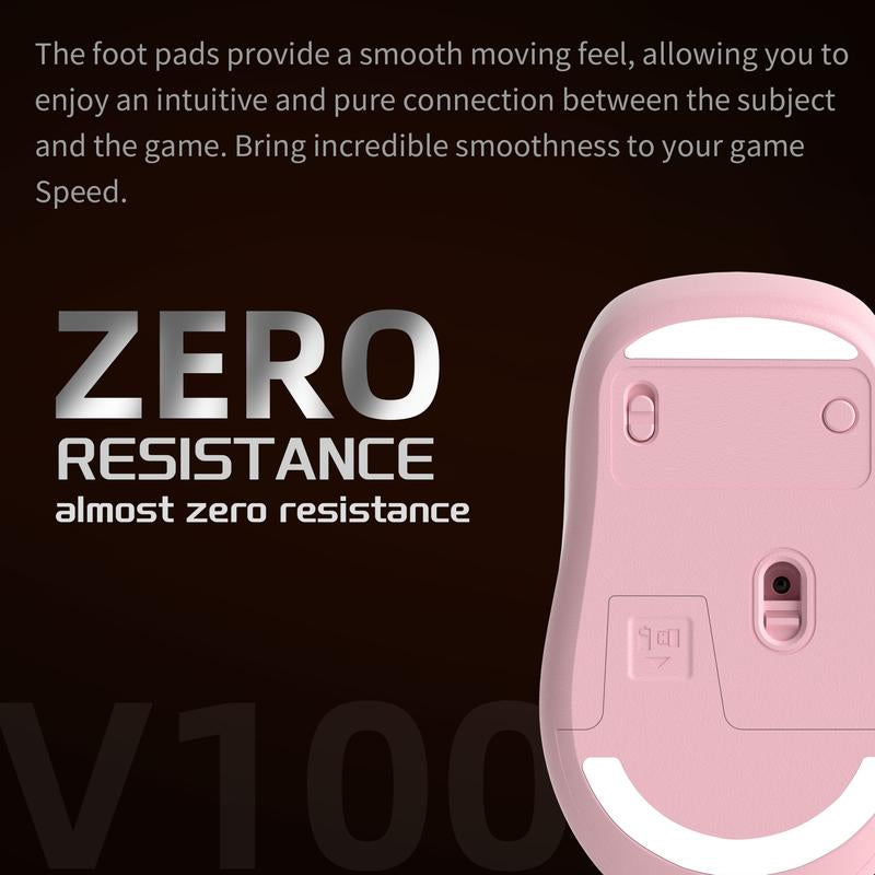 Magegee V100 Wireless Mouse, 2.4Ghz Connection, 3 Level Adjustable DPI, Ergonomic Design, AA Battery (Replaceable),Anti-Skid Rubber Scroll Wheel, Silent Click, Lightweight and Portable Wireless Mouse with 6 Buttons for Gaming/Office