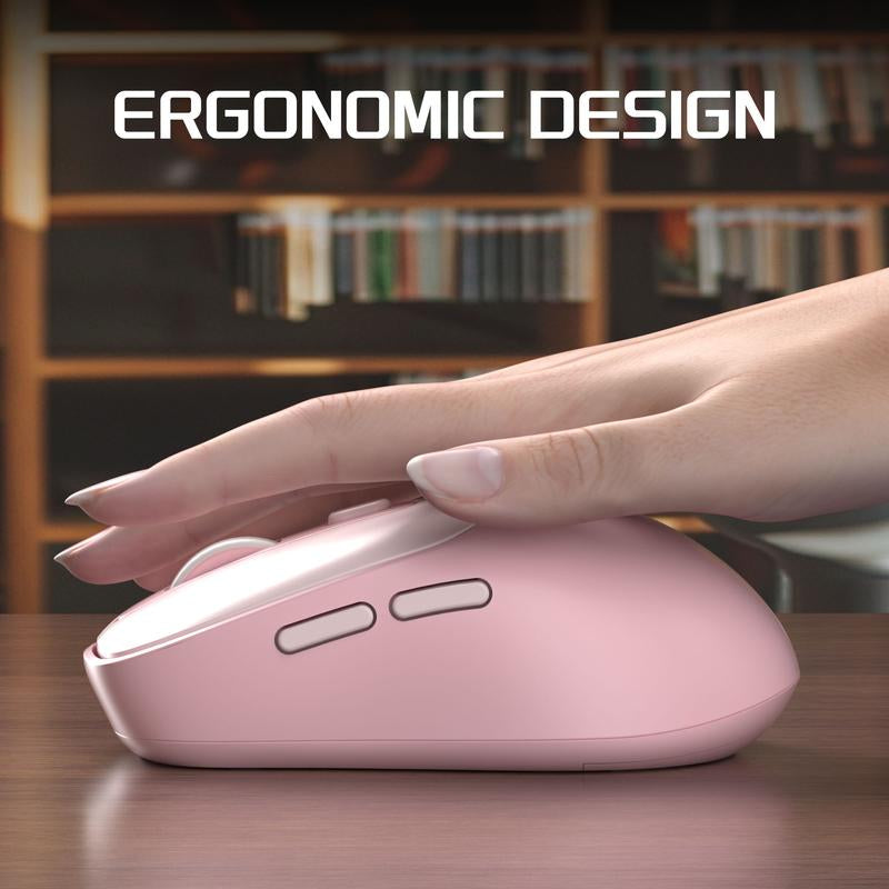 Magegee V100 Wireless Mouse, 2.4Ghz Connection, 3 Level Adjustable DPI, Ergonomic Design, AA Battery (Replaceable),Anti-Skid Rubber Scroll Wheel, Silent Click, Lightweight and Portable Wireless Mouse with 6 Buttons for Gaming/Office
