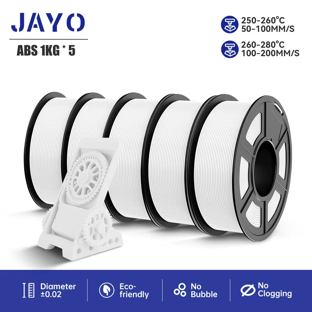 5Rolls ABS/PLAMETA 3D Printer Filament 1.75Mm ±0.02Mm Neatly Wound FDM 3D Printer Materials for 3D Printer 1Rroll/1Kg