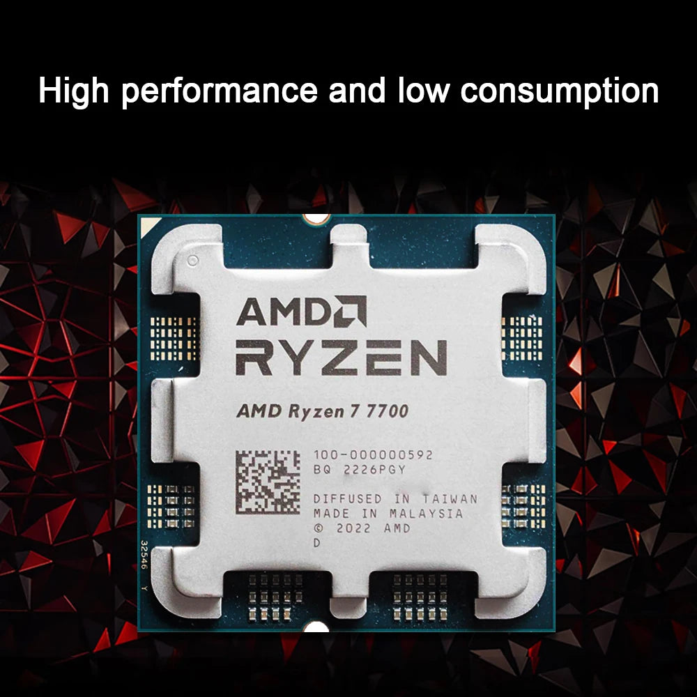 Ryzen 7 7700 5.3GHz 8-Core Gaming CPU with Integrated Graphics - 16 Threads, 40MB Cache, 65W TDP, AM5 Socket
