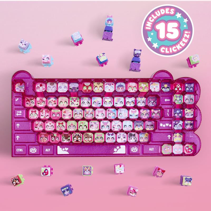 Clickeez Keyboard Mega Pack - Fun Themed Keyboard, 15 Clickeez Figures, and Keychain for Ages 6+!