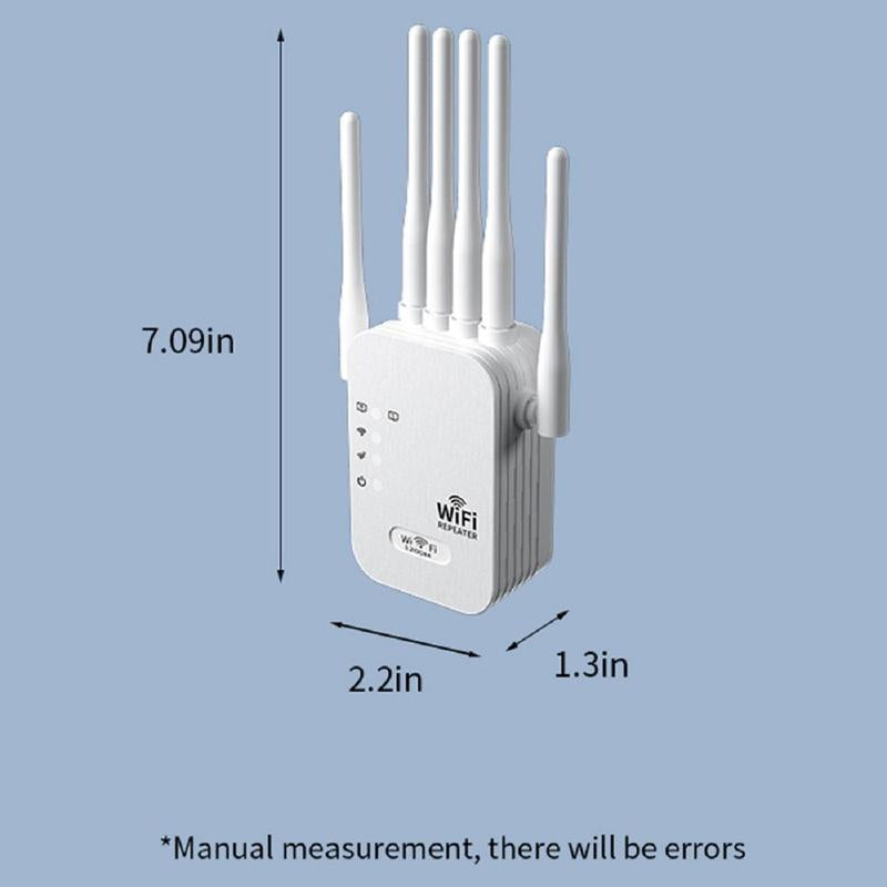 Ultimate Wifi Extender 2026 - 1200Mbps Dual Band Booster with 6 Antennas, 12,000 Sq.Ft Coverage, Supports 100 Devices, Repeater & Ethernet Port