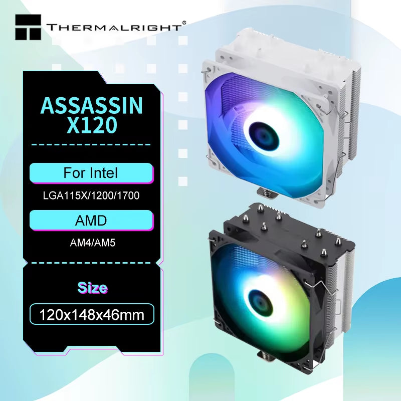 AX120 R SE Plus 4 Heatpipe CPU Cooler - 120mm PWM Cooling for Intel LGA115X/1700/2011/2066 & AMD AM4/AM5