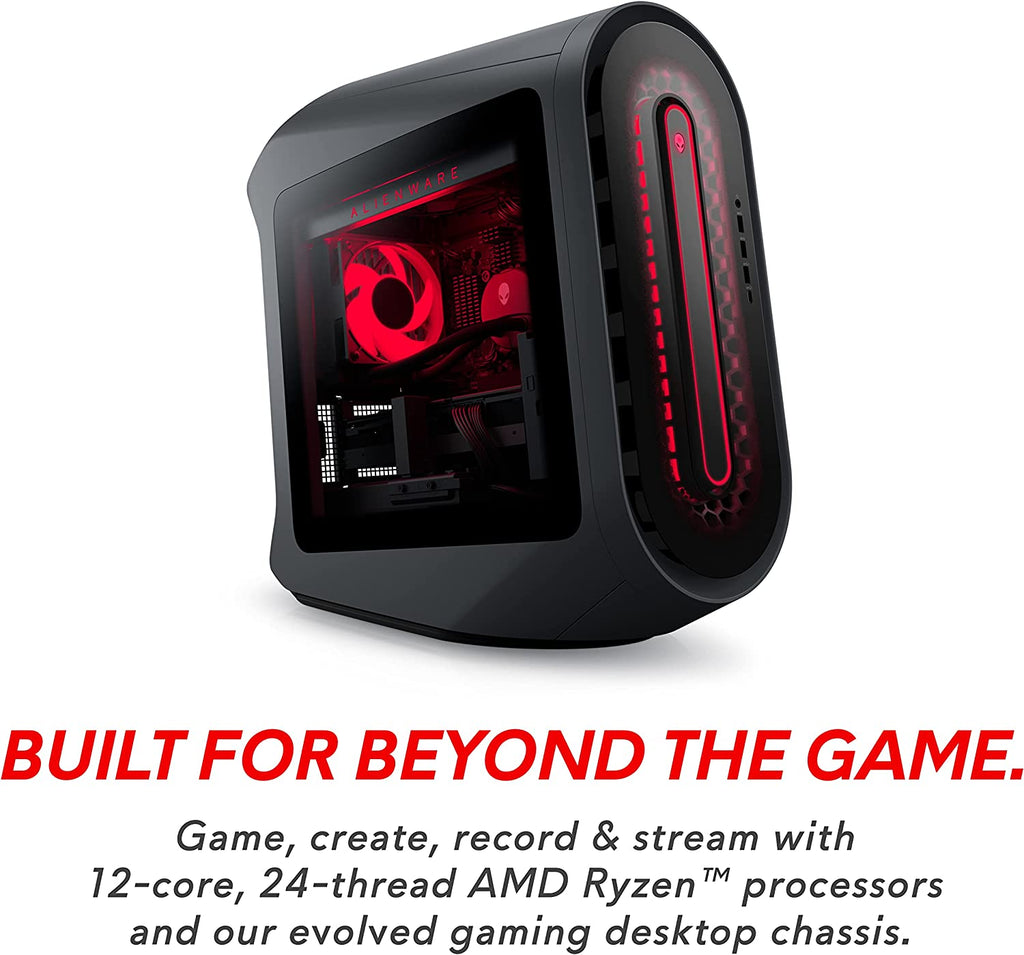 Aurora R14 Liquid Cooled Gaming Desktop - Unleash Power with AMD Ryzen 9 5900, 32GB RAM, 1TB SSD + 2TB HDD, NVIDIA RTX 3080, VR Ready, USB-C, Windows 11 Home - Sleek Black Design