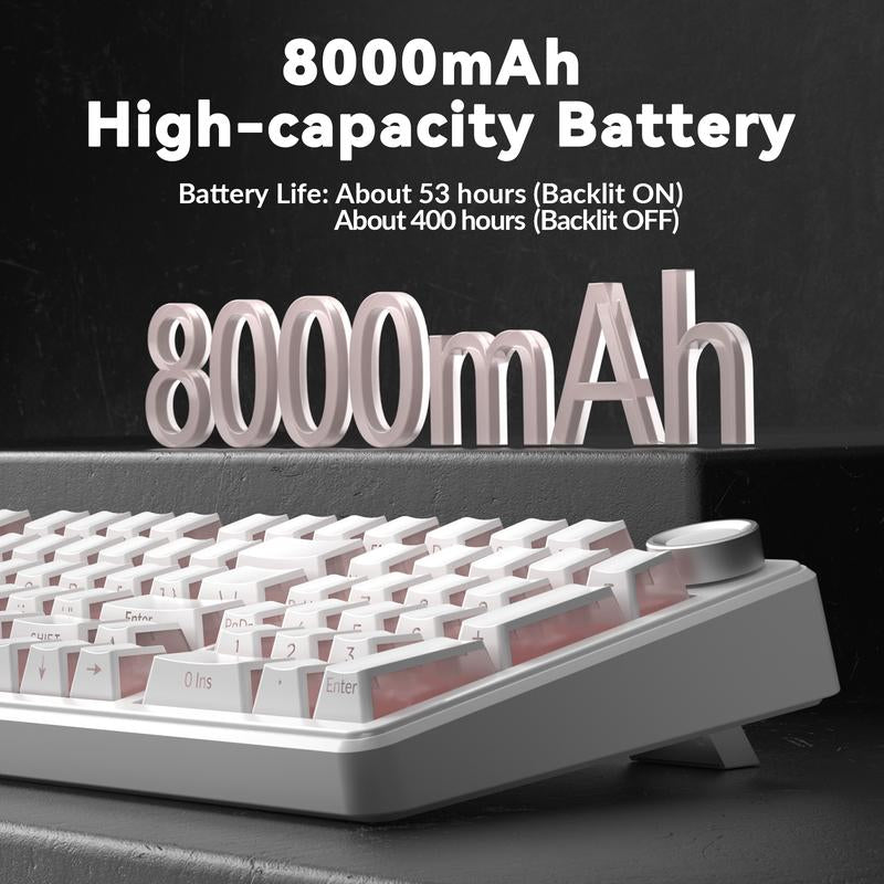 【Silent Keyboard】Aula F99 Pro Wireless Mechanical Keyboard-Silent Version,Bt5.0/2.4Ghz/Usb-C Hot Swappable Custom Keyboard,Gasket Structure,Pre-Lubed Linear Switches RGB Backlit Computer Gaming Keyboards,White Dealsforyoudays Tiktokshopfalldealsforyou