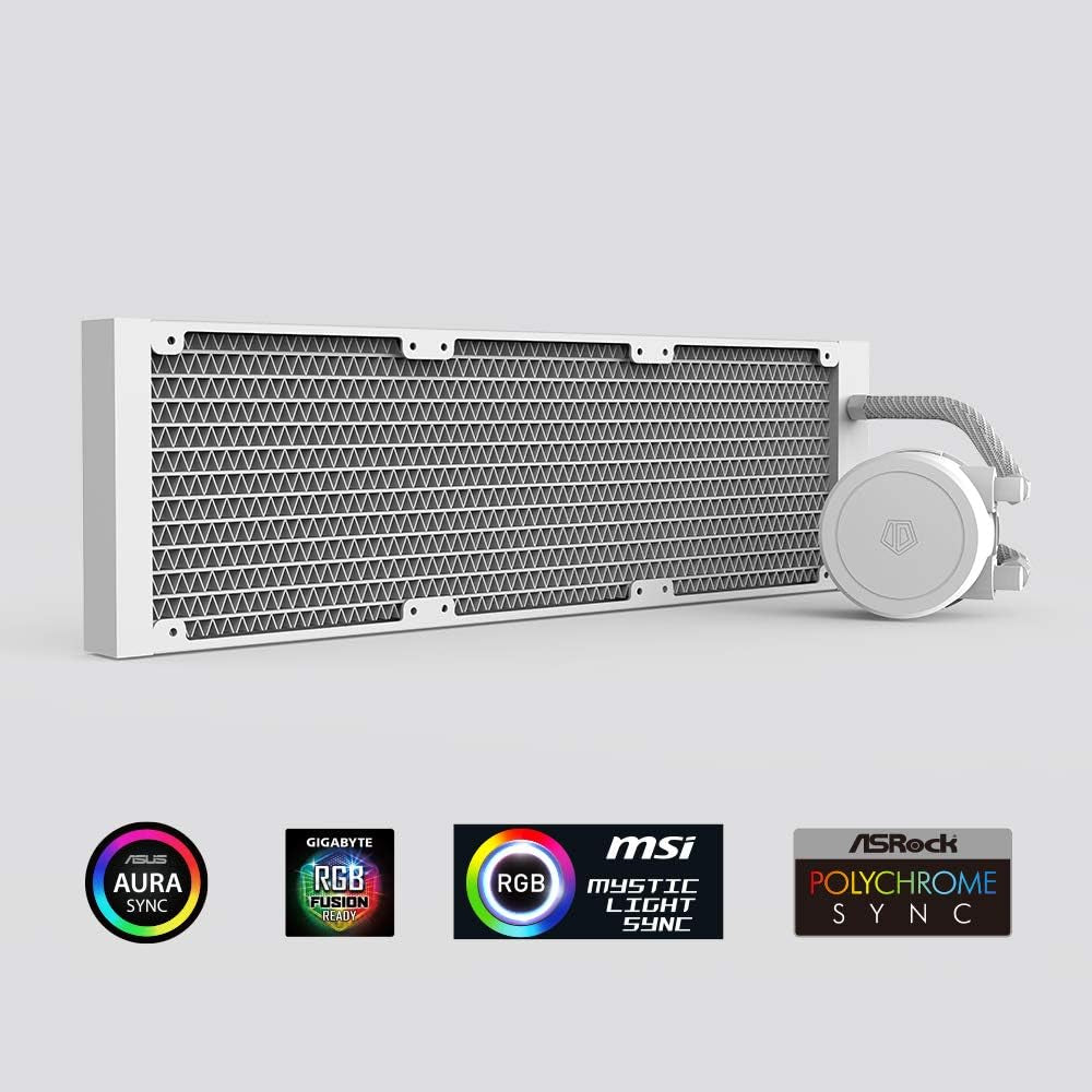 AURAFLOW X 360 RGB AIO Liquid CPU Cooler - 360mm with 3x 120mm RGB Fans for Intel & AMD