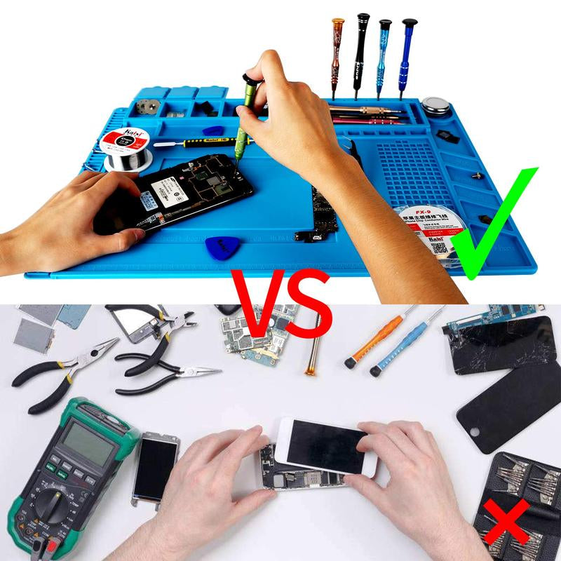 Kaisi S160 Soldering Mat – Heat-Resistant Silicone Magnetic Repair Work Mat Tool for Phone, Laptop, PS5 & Game Console Repair, DIY Projects