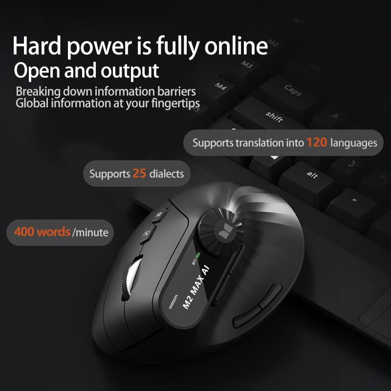 Monster AI M2 MAX Ergonomic Wireless Mouse Vertical Design 2.4G Bluetooth Long Battery Life Multifunctional Control Knob for Laptops & Desktops Tiktokshopblackfriday