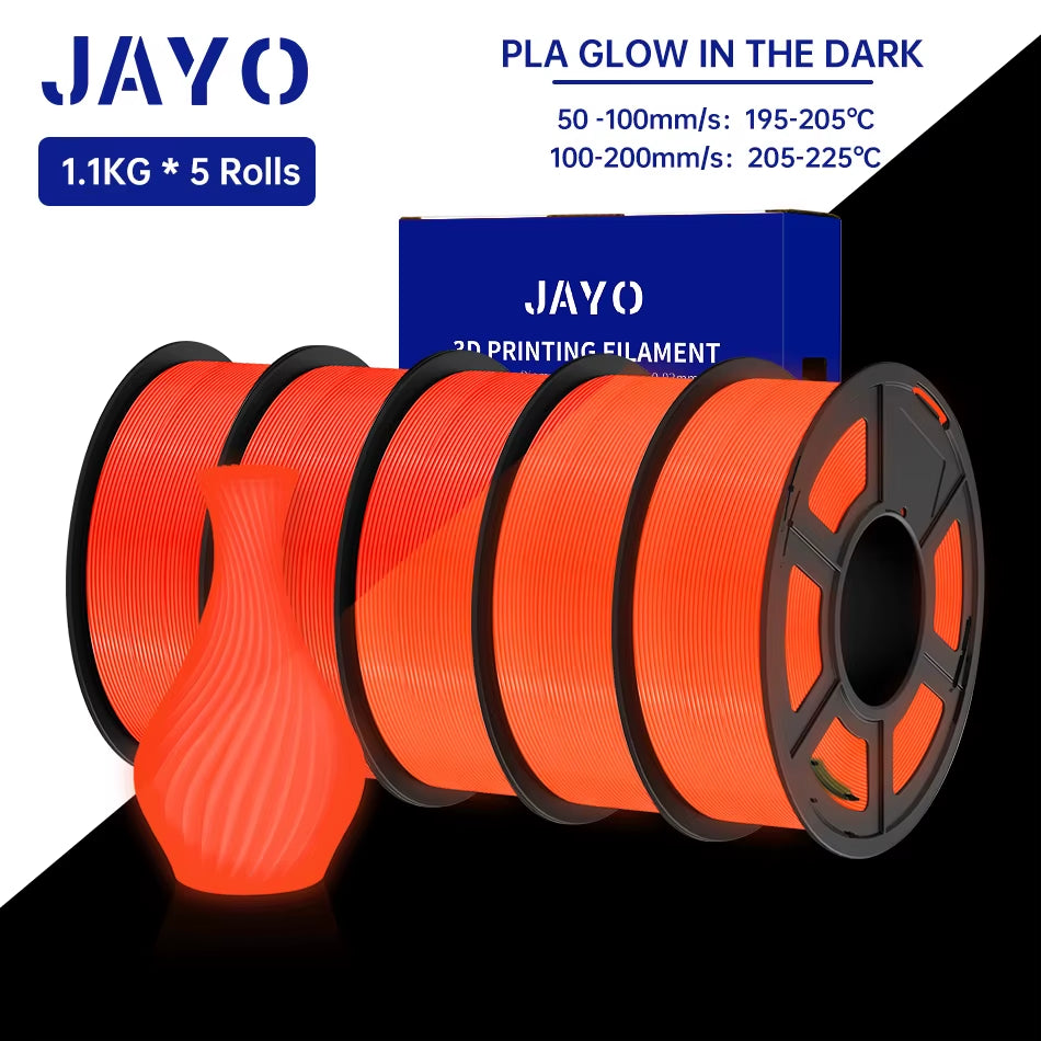 PLA /PETG Filament 1.75Mm 5 Rolls Golw in the Dark PLA 3D Filament for FDM 3D Printer Neatly Wound PETG 3D Printer Material
