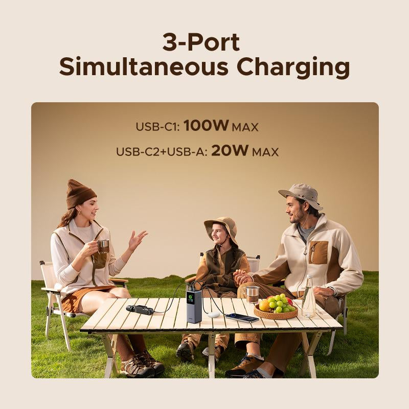 UGREEN Nexode Power Bank 20000Mah 165W with Built-In Retractable USB C Cable Laptop Travel Portable Charger, 100W Input, Fast Charging for Macbook Pro/Air/Iphone 17 16/Ipad Pro/Galaxy S25 Ultra/Dell/Hp and More Tiktokshopblackfriday ,Tiktokshopcybermonday