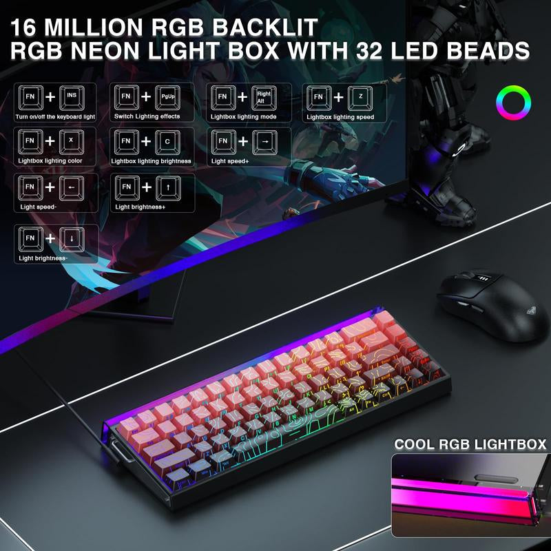 AULA Hero 68 HE 60% Wired Gaming Keyboard - Hall Effect Switches, 8K Hz Polling Rate, RGB Backlit, Customizable Software for PC/Mac Gamers