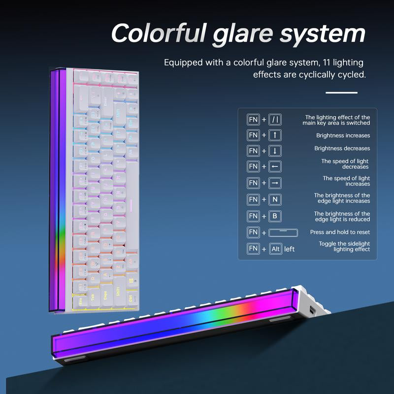 [Black Friday]Ajazz NK68 60% Wired Gaming Keyboard, RGB Backlighting, Mini Size, Portable, 68 Keys, Compatible with Pc/Mac, Christmas Gift