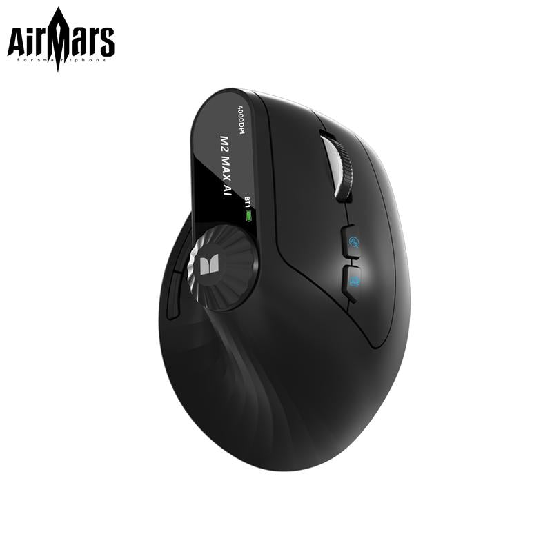 Monster AI M2 MAX Ergonomic Wireless Mouse Vertical Design 2.4G Bluetooth Long Battery Life Multifunctional Control Knob for Laptops & Desktops Tiktokshopblackfriday