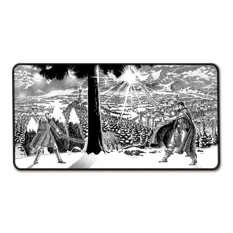 Swagmeister Extra Large Anime Line Art Mousepad - Anti-Slip Rubber Base & Retro Cool Design