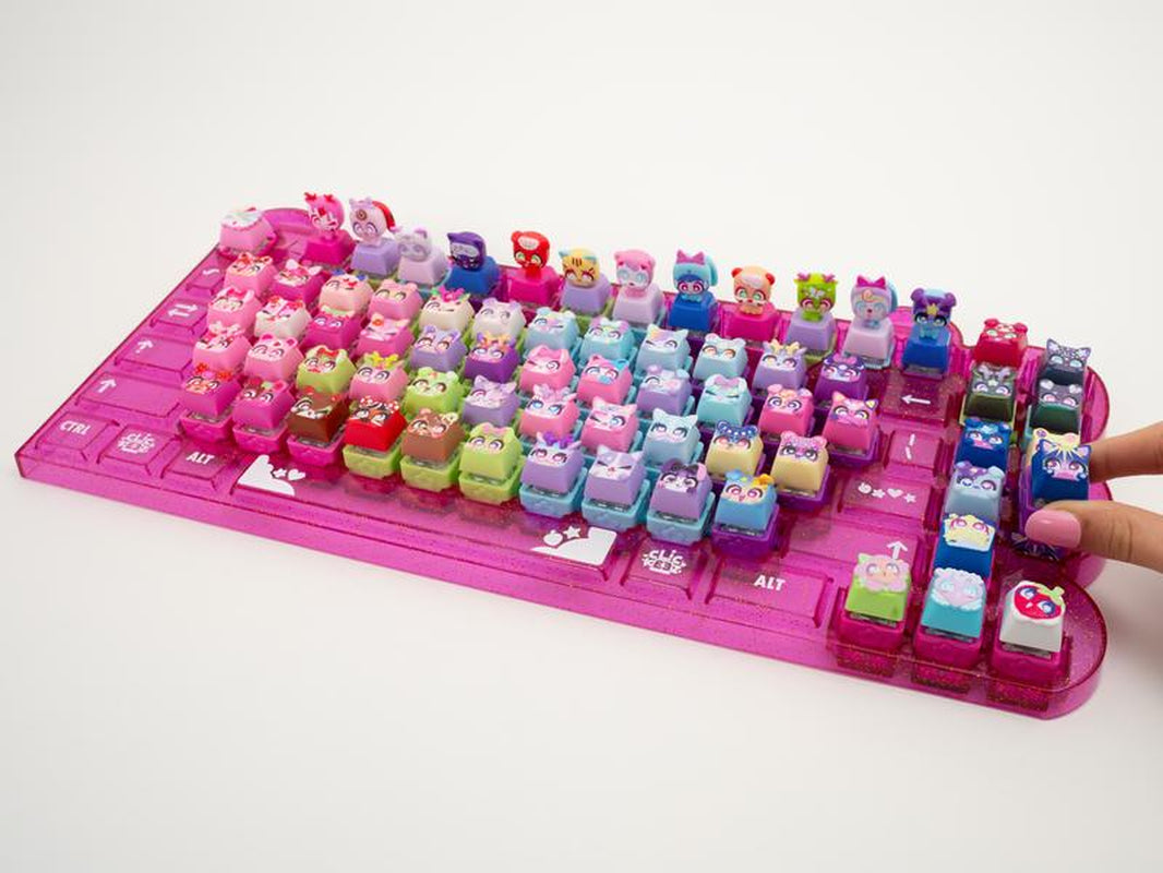 Clickeez Keyboard Mega Pack - Fun Themed Keyboard, 15 Clickeez Figures, and Keychain for Ages 6+!