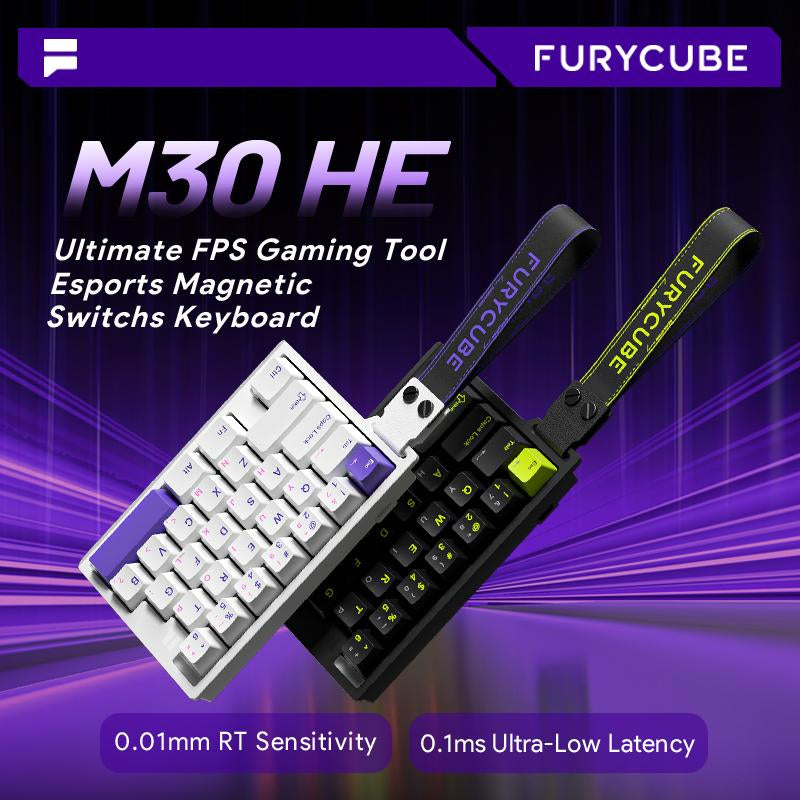 【New】Furycube M30 HE Wired Magnetic Switch Gaming Keyboard,30% Layout,Rt 0.01,Extreme Response,Rgb Backlit,Wired Connection,Wed Driver,8K Returns,E-Sport Gaming Accessories PC Accessories
