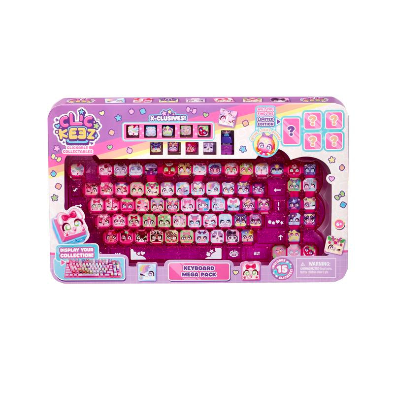 Clickeez Keyboard Mega Pack - Fun Themed Keyboard, 15 Clickeez Figures, and Keychain for Ages 6+!