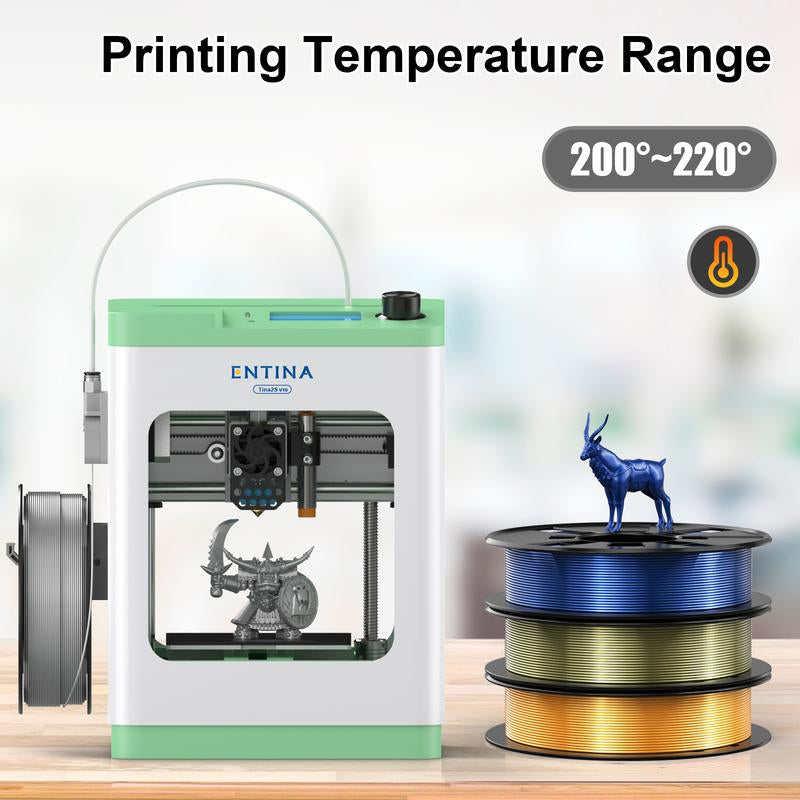 Silk Shiny 3D Printer Filament Bundle, PLA Filament 1.75 Mm for 3D Printers, Dimensional Accuracy +/- 0.02 Mm, 200G X 4 Spools Set, 3Dprinter ,Fathersdaygift