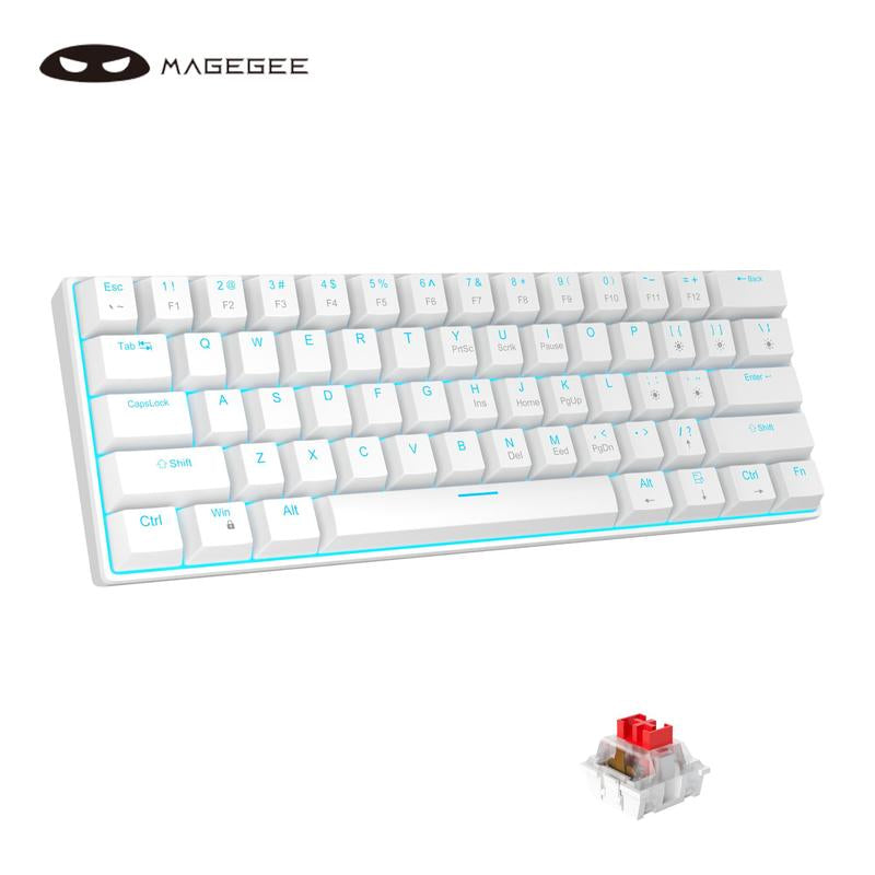 Magegee Star61 60% Mechanical Gaming Keyboard - 3-Mode Connectivity, RGB Backlit, Hot-Swappable Switches, Customizable Keycaps & Dual Sound Absorption